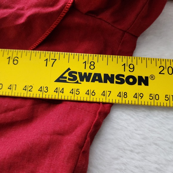 Subtitled Ruffle Blouse Womens M Red Off Shoulder Open Back Romantic Bardot Top - Picture 9 of 10